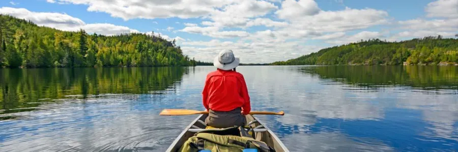 Canoe on a lake