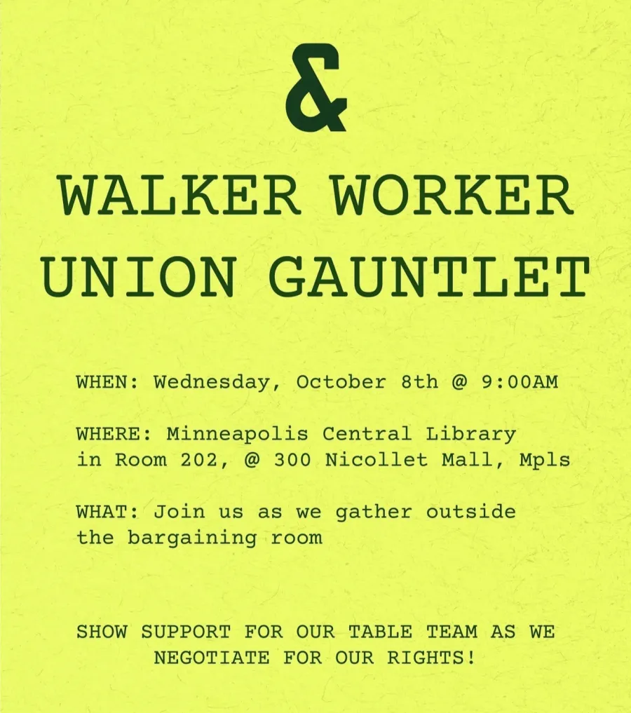 Walker Workers Union Gauntlet 10.8.25 graphic