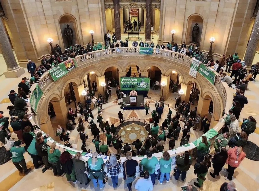 AFSCME Day on the Hill picture of members in the Capitol Rotunda
