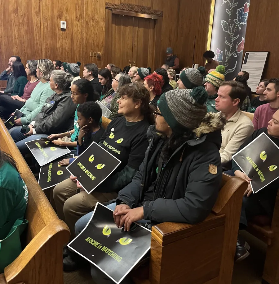 AFSCME St. Paul workers at truth in taxation meeting