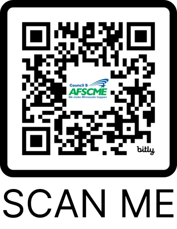 AFSCME/MAPE Town Hall QR code for zoom link
